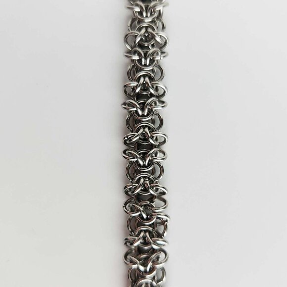 Vintage classic gothic silver orc weave bracelet - Picture 6 of 9